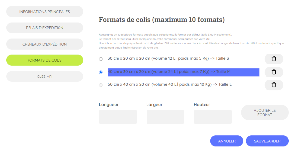 Capture d'écran de l'étape 4 du formulaire pour créer une boutique sur la plateforme Carcolis.